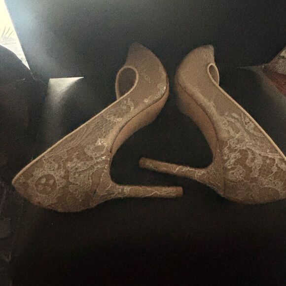 MADE TO ORDEr Jimmy Choo heels Romy Floral Lace Pumps ivory pointy toe shoes - Picture 7 of 8